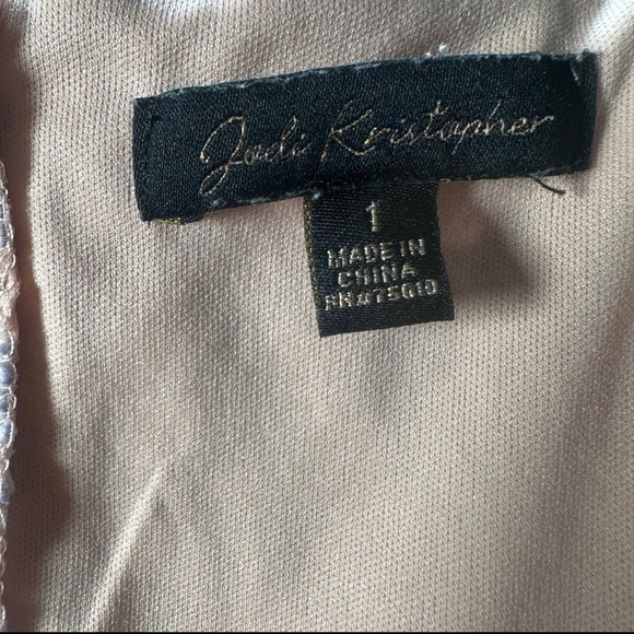 Jodi Kristopher Lace Fit & Flare Dress Juniors SZ 1 Pink Blue‎ Sleeveless Floral - Picture 9 of 9